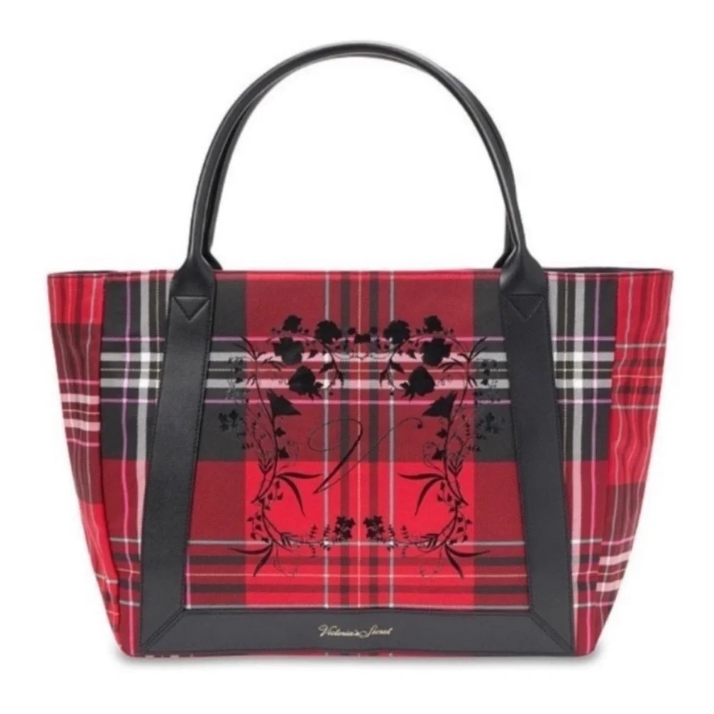 Victoria’s Secret Tote Bag Red and Black Plaid - Picture 10 of 10
